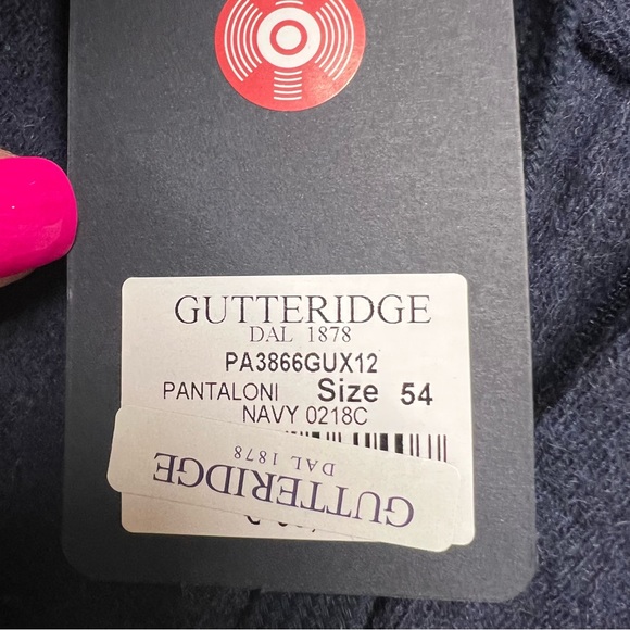 Gutteridge Men's Pure Wool Drawstring Trousers Navy Size IT 54 (US 38) NWT - Picture 5 of 14